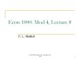 Econ 1000: Mod 4, Lecture 8 PowerPoint PPT Presentation
