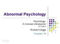Abnormal Psychology PowerPoint PPT Presentation
