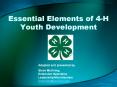 Essential Elements of 4-H Youth Development PowerPoint PPT Presentation