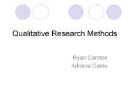 Qualitative Research Methods
