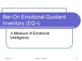 Bar-On Emotional Quotient Inventory (EQ-i) PowerPoint PPT Presentation