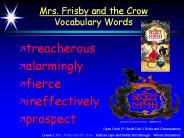 Mrs. Frisby and the Crow  Vocabulary Words