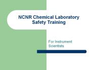 NCNR Chemical Laboratory Safety Training