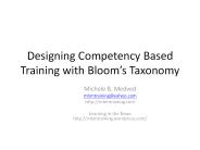 Designing Competency Based Training with Bloom