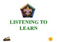 LISTENING TO LEARN PowerPoint PPT Presentation