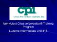 Nonviolent Crisis Intervention® Training Program PowerPoint PPT Presentation