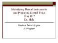 Identifying Dental Instruments and Preparing Dental Trays Unit 18.7 Dr. Hale PowerPoint PPT Presentation