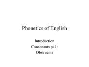 Phonetics of English