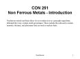 CON 251 Non Ferrous Metals - Introduction PowerPoint PPT Presentation