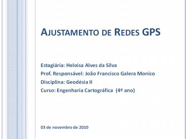 Ajustamento de Redes GPS