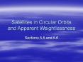 Satellites in Circular Orbits and Apparent Weightlessness PowerPoint PPT Presentation