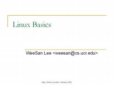 PPT – Linux Basics PowerPoint presentation | free to download - id ...