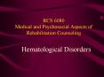 RCS 6080 Medical and Psychosocial Aspects of Rehabilitation Counseling PowerPoint PPT Presentation