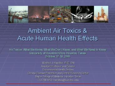 Ambient Air Toxics & Acute Human Health Effects