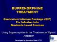 BUPRENORPHINE TREATMENT Curriculum Infusion Package (CIP) For Infusion into Graduate Level Courses PowerPoint PPT Presentation