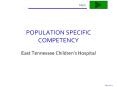 POPULATION SPECIFIC COMPETENCY PowerPoint PPT Presentation