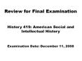Review for Final Examination PowerPoint PPT Presentation