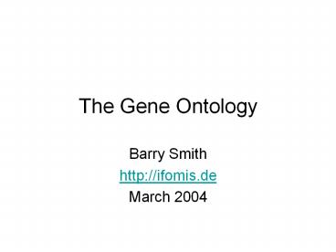 The Gene Ontology