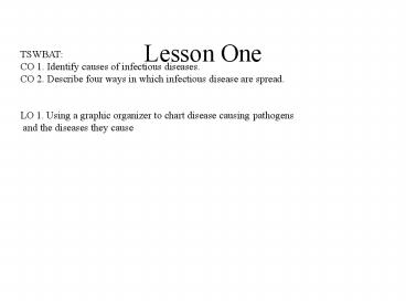 Lesson One
