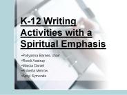K-12 Writing Activities with a Spiritual Emphasis