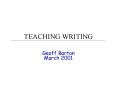 TEACHING WRITING PowerPoint PPT Presentation