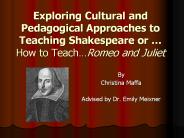 Exploring Cultural and Pedagogical Approaches to Teaching