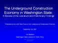 The Underground Construction Economy in Washington State: A Review of the Literature and Preliminary Findings PowerPoint PPT Presentation