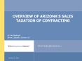 OVERVIEW OF ARIZONA’S SALES TAXATION OF CONTRACTING PowerPoint PPT Presentation