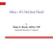 Silica - It’s Not Just Dust!