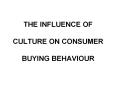 THE INFLUENCE OF  CULTURE ON CONSUMER  BUYING BEHAVIOUR PowerPoint PPT Presentation