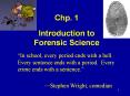 Chp. 1 Introduction to Forensic Science PowerPoint PPT Presentation