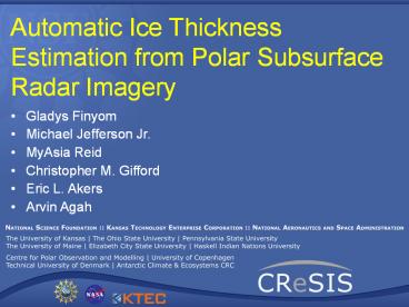 Automatic Ice Thickness Estimation from Polar Subsurface Radar Imagery