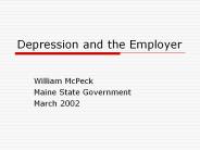 Depression and the Employer