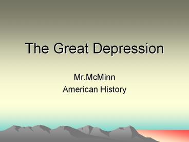 The Great Depression