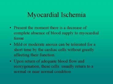 Myocardial Ischemia