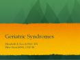 Geriatric Syndromes PowerPoint PPT Presentation