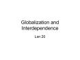 Globalization and Interdependence PowerPoint PPT Presentation