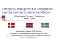 Emergency Management in Scandinavia: Lessons Learned at Home and Abroad PowerPoint PPT Presentation