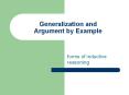 Generalization and Argument by Example PowerPoint PPT Presentation