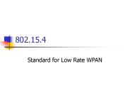 Standard for Low Rate WPAN