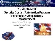 NSA/DISA/NIST Security Content Automation Program Vulnerability Compliance