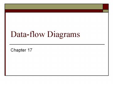 Data-flow Diagrams