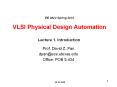 EE 382V Spring 2015  VLSI Physical Design Automation PowerPoint PPT Presentation