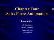 Chapter Four Sales Force Automation