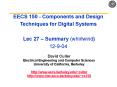 EECS 150 - Components and Design Techniques for Digital Systems  Lec 27  PowerPoint PPT Presentation