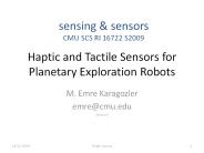 Haptic and Tactile Sensors for Planetary Exploration Robots