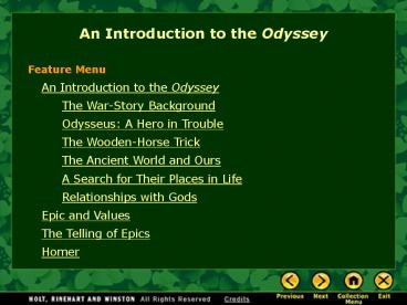 An Introduction to the Odyssey