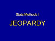 Stats/Methods I