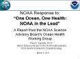 NOAA Response to: One Ocean, One Health: NOAA in the Lead PowerPoint PPT Presentation
