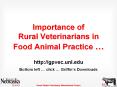 Importance of Rural Veterinarians in Food Animal Practice … PowerPoint PPT Presentation